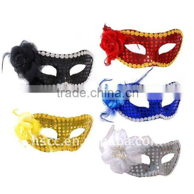 Hot Saling Spangle Half Face Sexy Princess Masquerade Masks With Flower