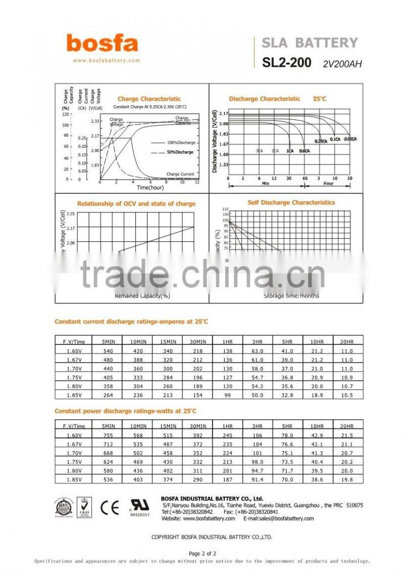 inverter vrla battery 2v200ah ups battery connection lamp with battery