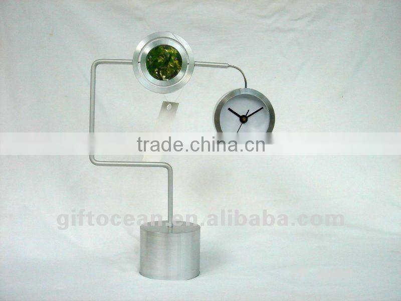 aluminum art metal desk clock,metal crafts table clock