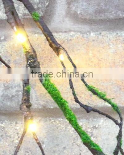 mossed garland home decor led light