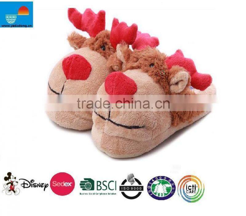 cute animal slippers for women and child in bedroom