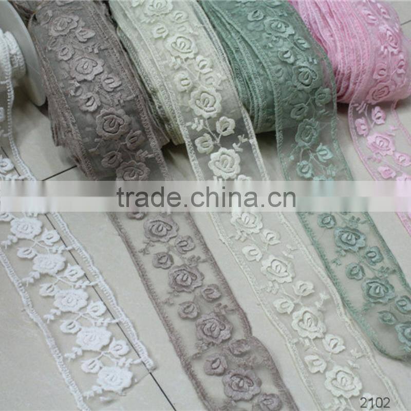mesh embroidered lace trim