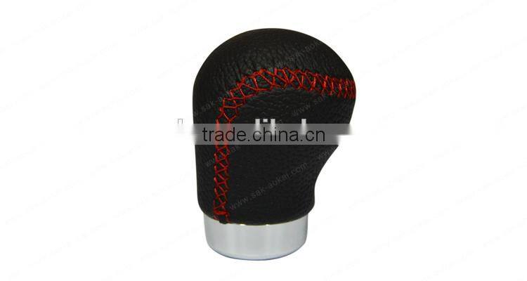 Manual Leather Shift Lever Knob Green Stitch Universal