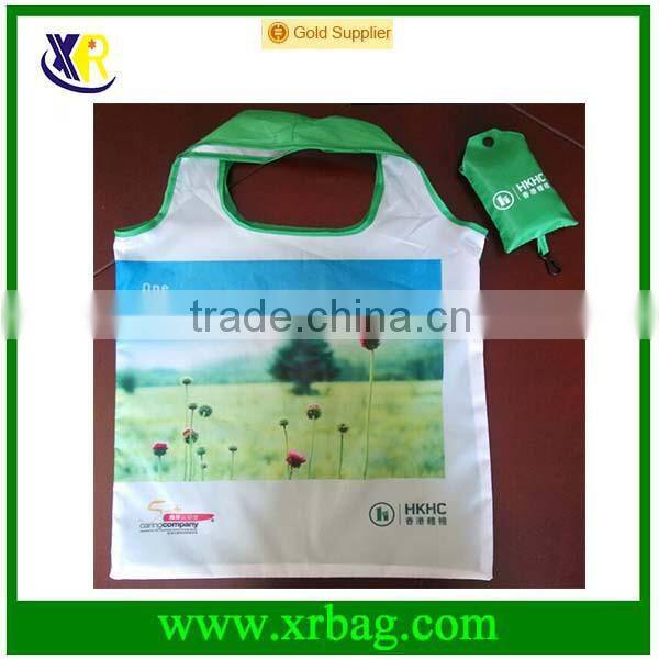 Custom cheap shaped foldable shopping bag with pouch