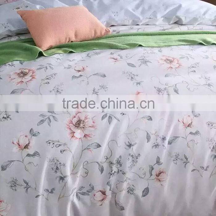 New design Tencel/Linen/cotton blended reactive printed bedding sets /natural style duvet cover and pillow cover