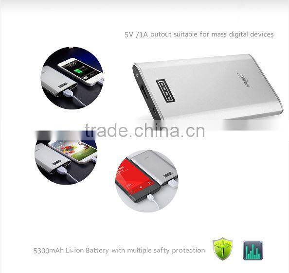 lithum polymer battery 5300mAh recharageable power bank H5