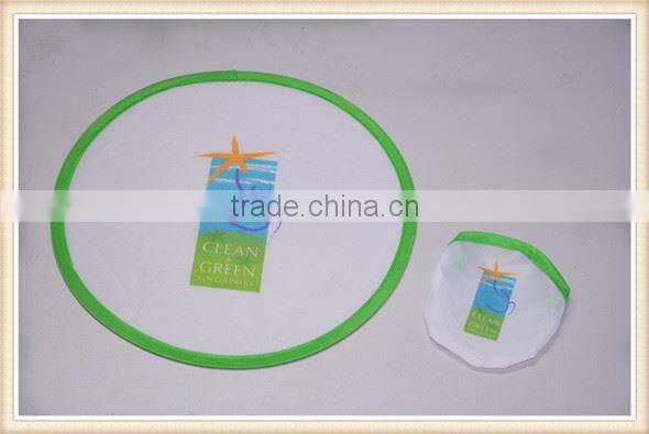 Promotional foldup plastic frisbee