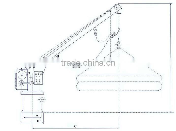 Single arm liferaft davit