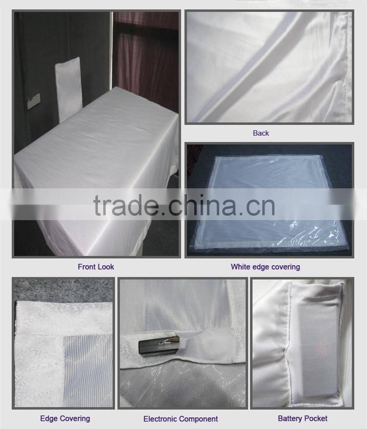 wholesale fiber optic luminous light fitted banquet table cover