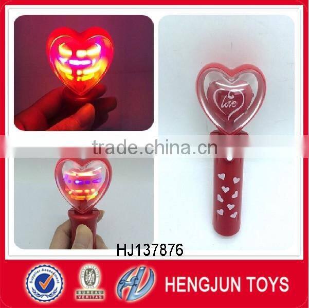 magicial plastic heart flash stick toys for kids