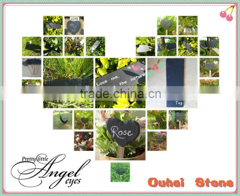 Superb quality natural black stone flower label slate plant marker