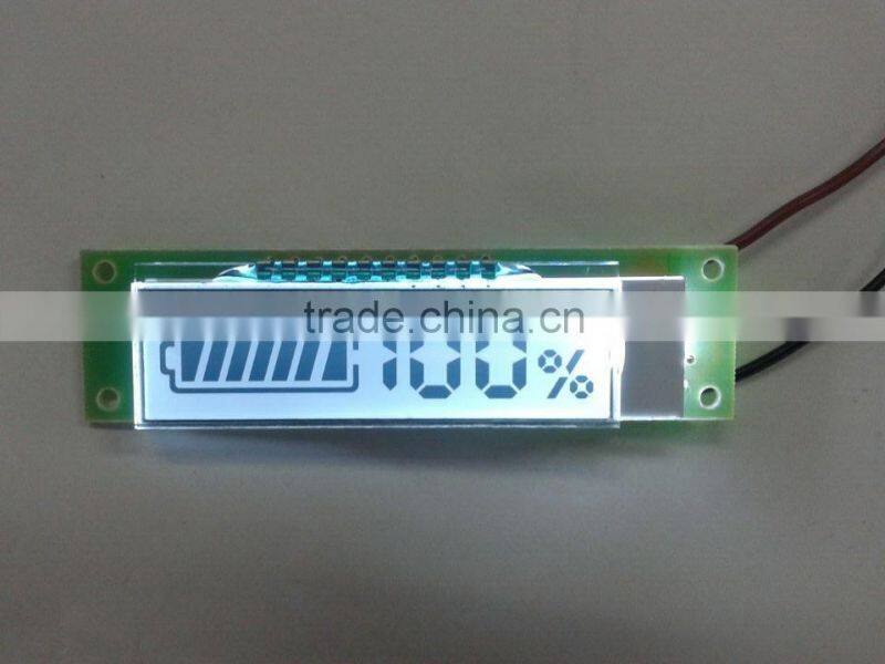 charger negative character lcd display,white led ,battery segment small flexible display