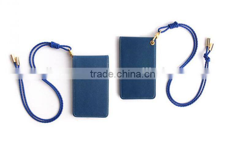 Black Faux Leather Business ID Credit Card Badge Holder with Card Pocket