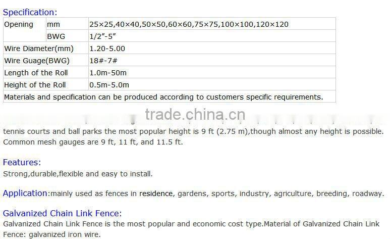 Xinxiang low price galvanized chainlink fence