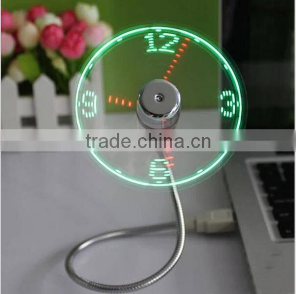 Mini LED USB Fan Clock Flexible Time Display LED Light for Tablet Computer
