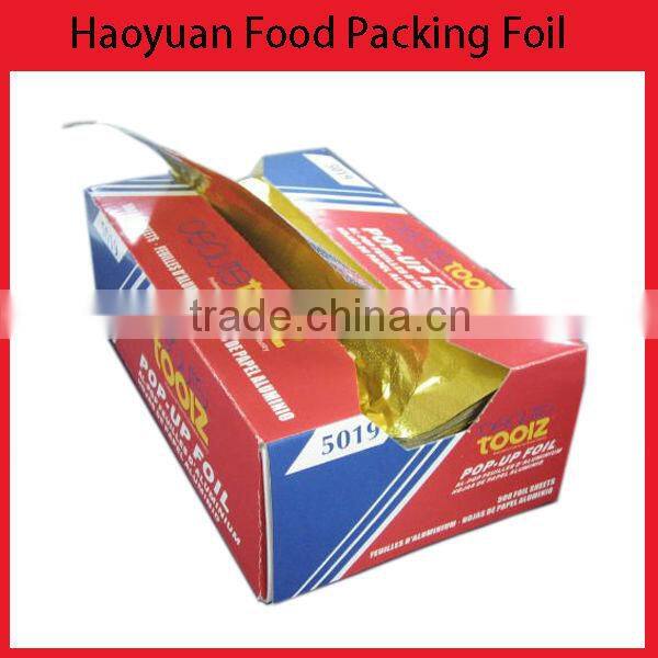 embossed aluminum foil wrapper pop-up sheet household alu foil