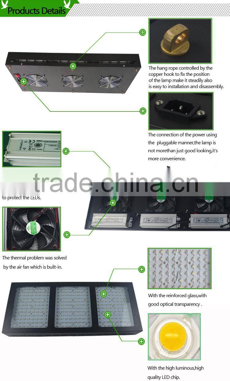 Hot selling energy saving led mushroom grow light PF-3X-288W with CE/ROHS