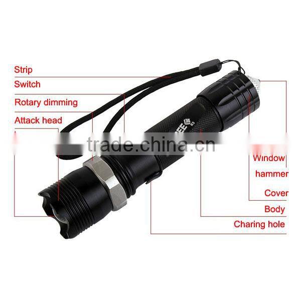 1174 New Multi Function Zoomable police torch led emergency torch linterna led
