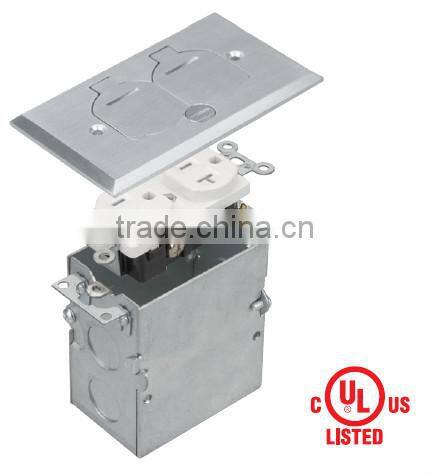 cUL UL rectangular single series brass floor box