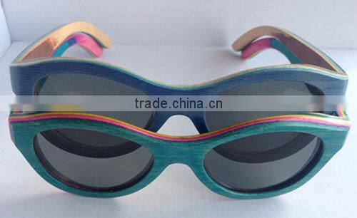 Meiaoqi skateboard wood Pure manual polarized sunglasses,custom wood sunglasses