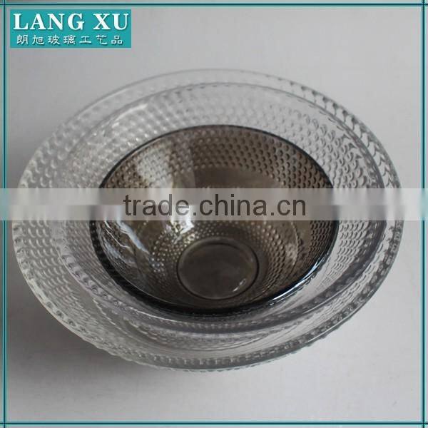 Black spray small beaded glass soup bowl