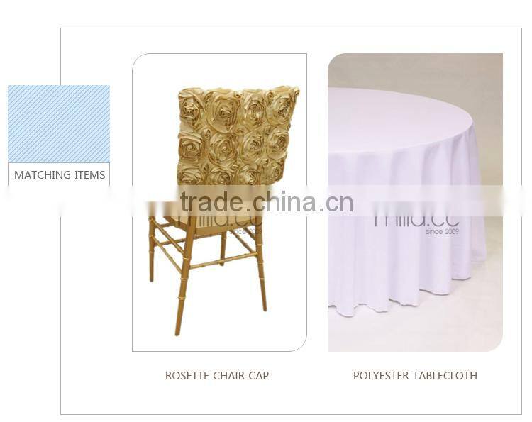 Satin rosette table cloth table runner for wedding banquet