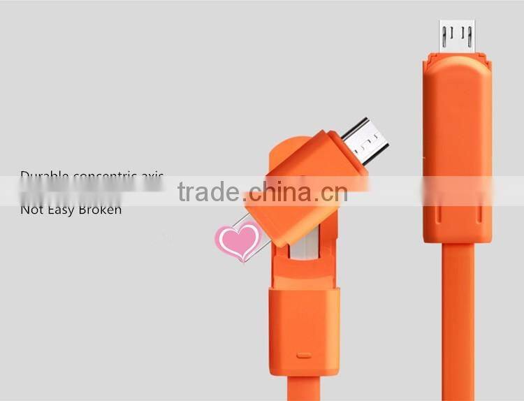 Newest Design 2 in 1 Cable USB, Double Micro USB Date Cable, Multi-function USB Charger Cable for Android and Iphone