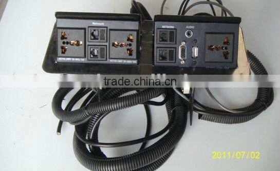 Double Pop up desktop socket for office, conference