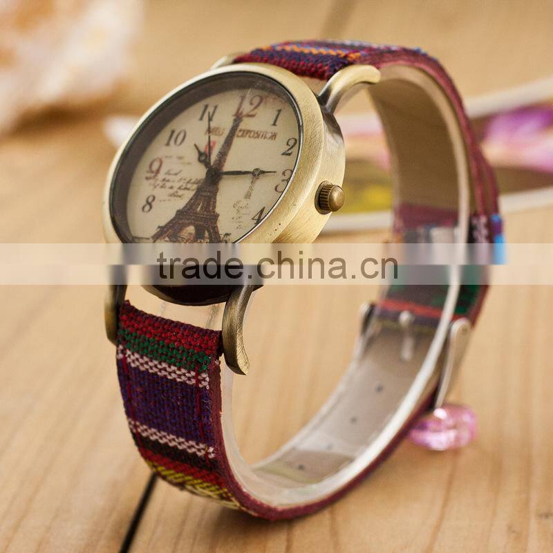 New Handmade Dial Denim Strap Wrist Watch