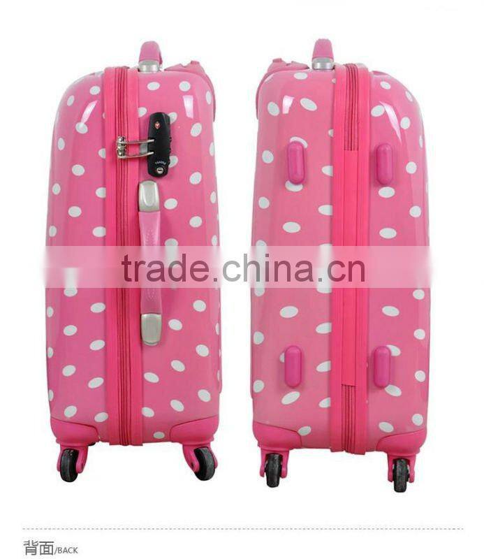 2015 china supplier Populor Polka dot printing PC trolley travel luggage/sky travel luggage/travel house luggage