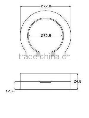 Round fashion black plastic powder container