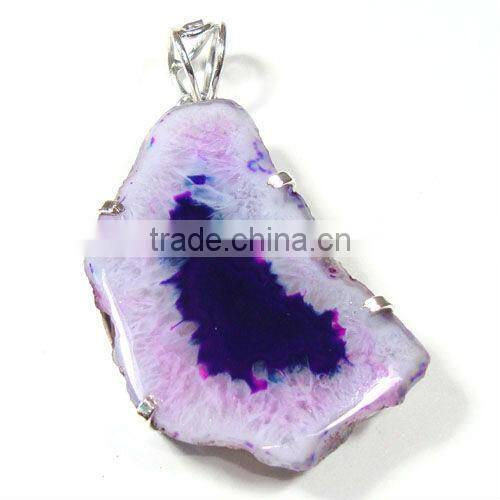 925 Stamped Sterling Silver Citrine Semi Precious Gemstone Pendant