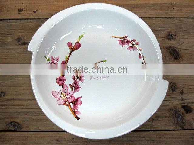 new decal ceramic oval divided dinner plate