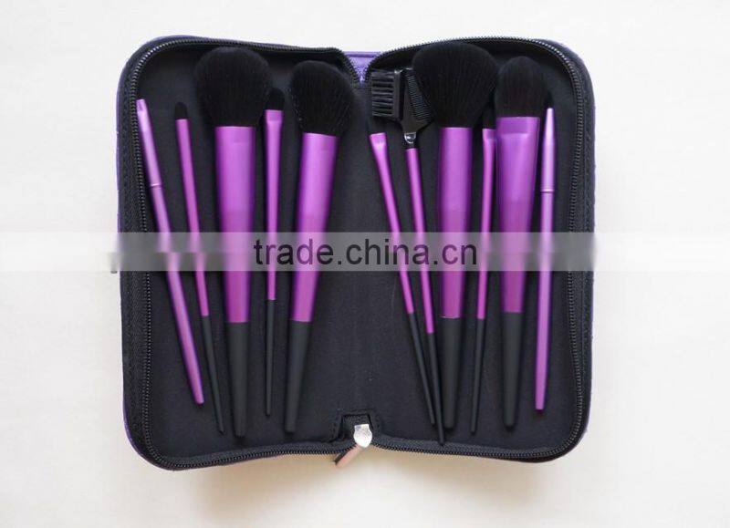11pcs synthetic purple make up brush set