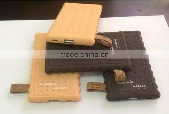 2015 rechargeable ultra thin 4000mah cookie power bank for us market