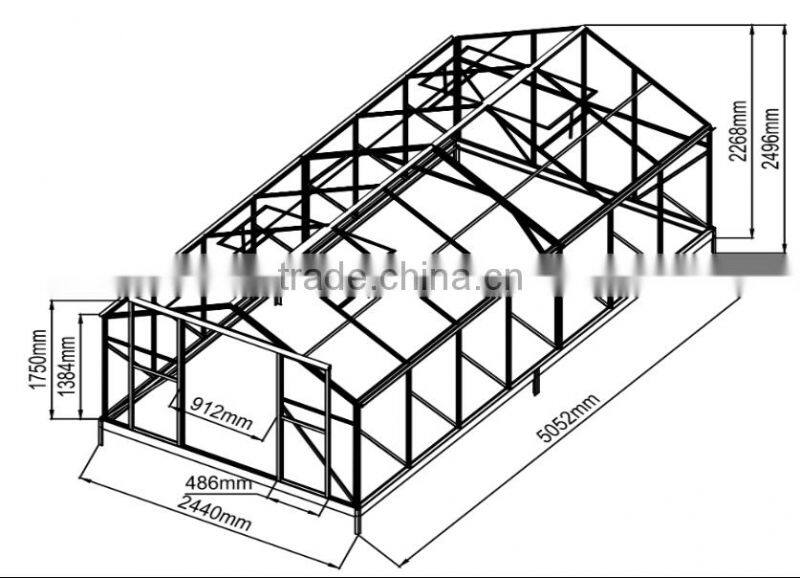 16*8 Aluminum Walk-in Garden Greenhouse