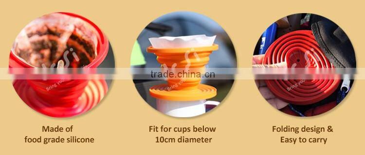 Office Foldable Heat Resistant Food Grade Silicone Coffee Filter