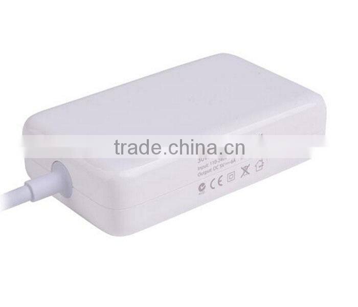 Portable 30W 6 Port USB HUB USB Desktop Charger AC Power Adapter Cord US Plug