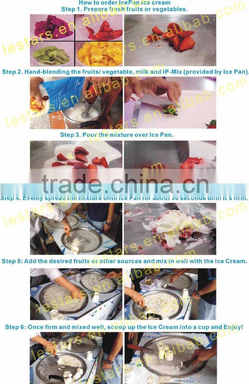 Frozen yogurt fruit ice cream rolls making machine with real fruit