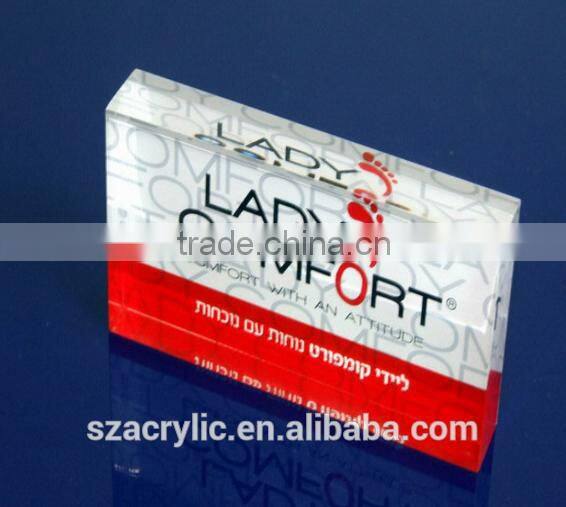 acrylic cube sign block