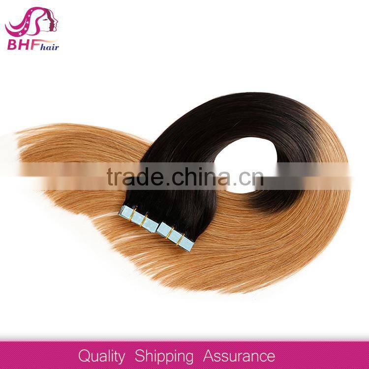 long lasting all color available ombre tape in hair extensions