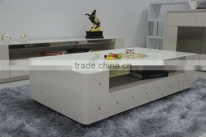 elegant crystal high glossy coffee table 1612