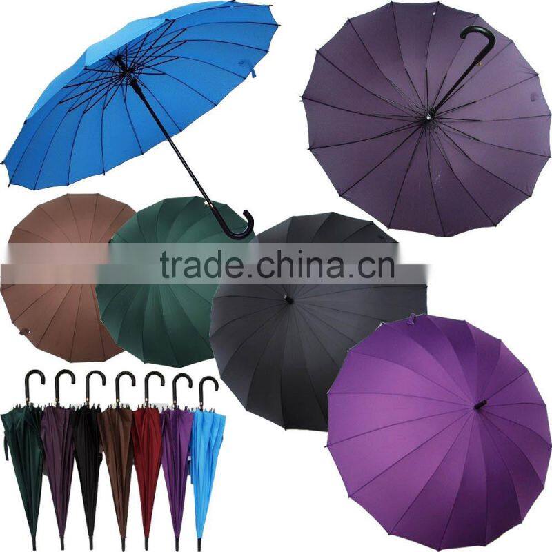 2016 16 panels auto open strong wholesale cheap rain umbrella,big promotion umbrella