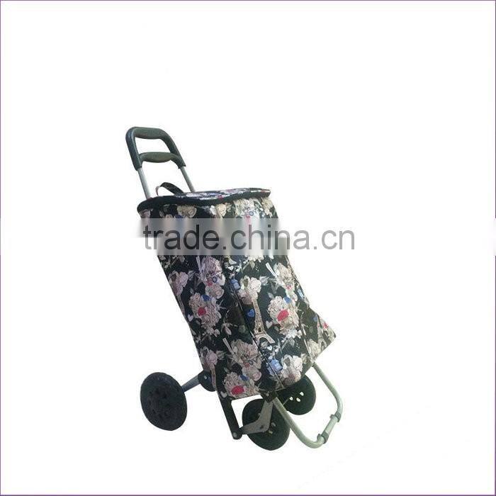 Custom Collapsible Fabric Supermarket Shopping Carts With 4 Wheels