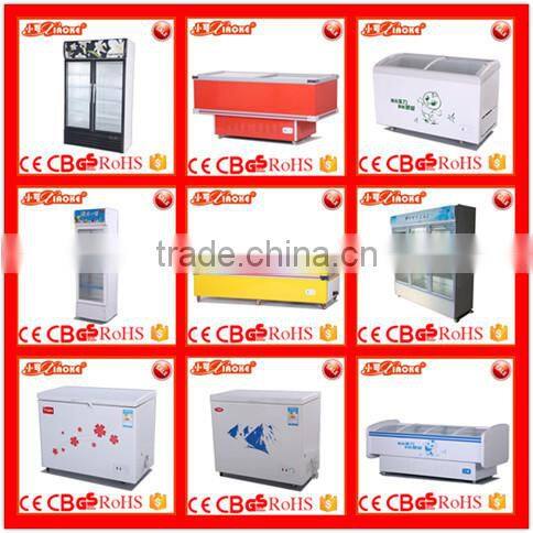 2m Glass top doors quick frozen chest freezer