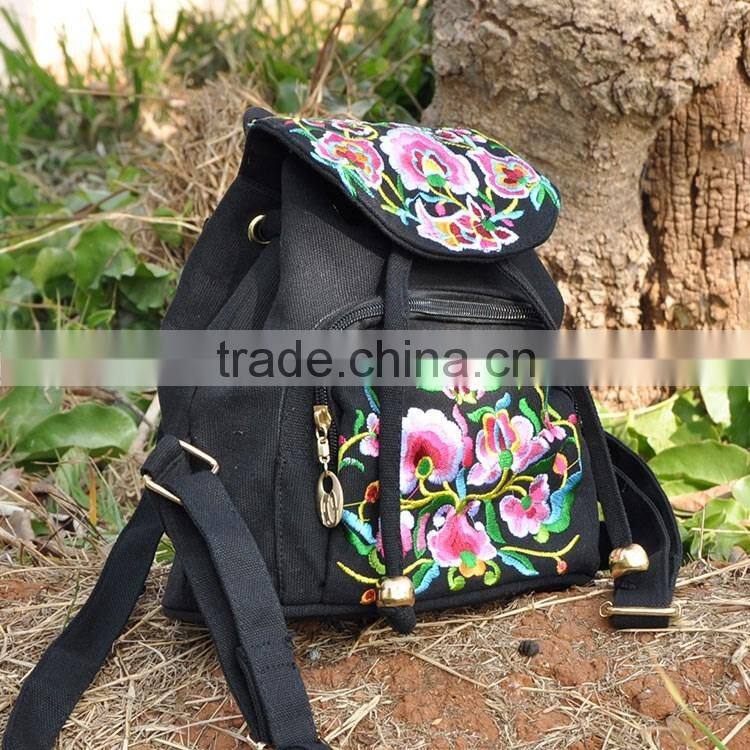 Vintage canvas backpack bag/Ladies shoulder bag fashion/special fabric beauty bags backpack canvas for kids