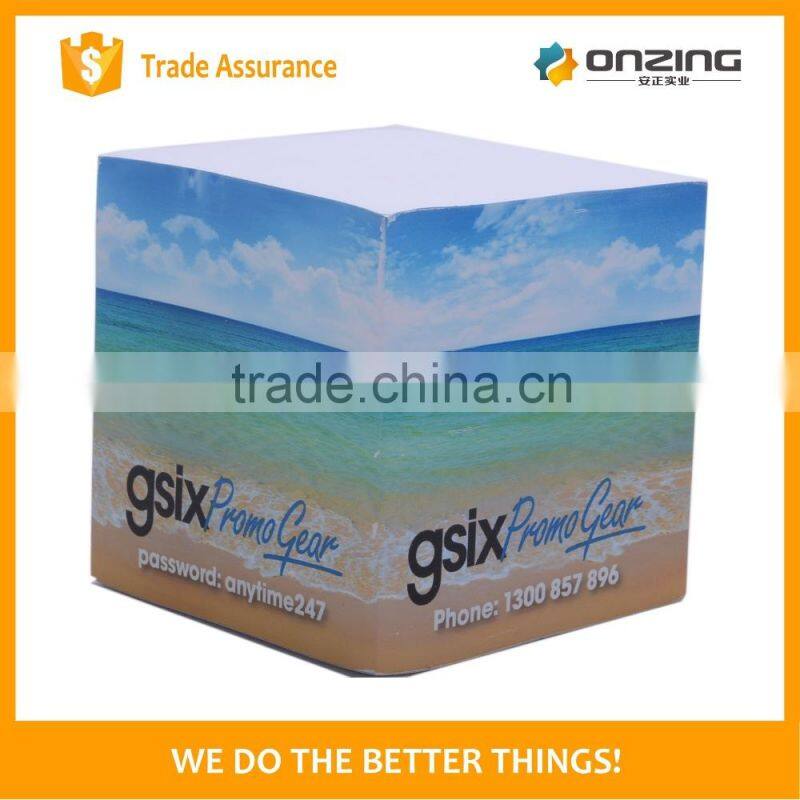 Sticky woodfree paper custom printing on sides cube notepad sticky