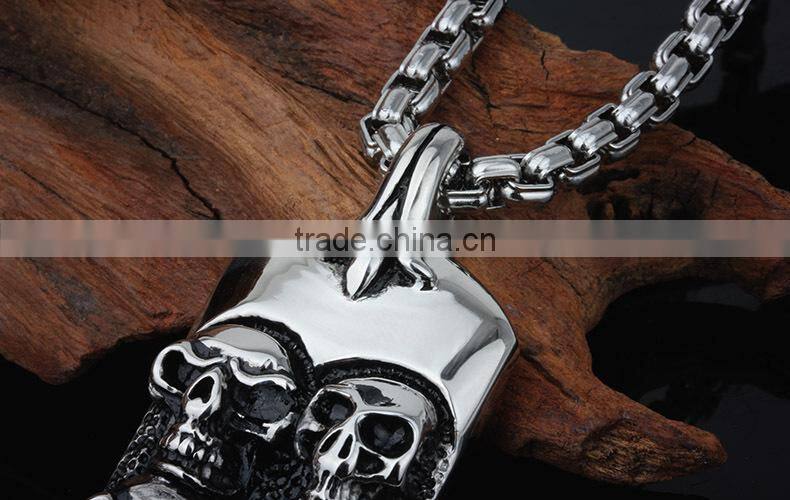 Stainless steel skull head style personalized custom pendants