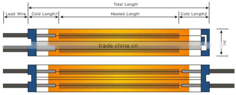 Single tube short wave halogen infrared heating lamp