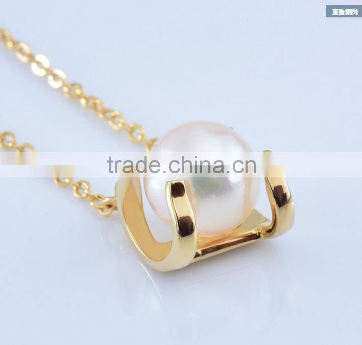 8-8.5mm AAA natural real akoya white gold pearl pendant, Japanese pearl pendat, pearl pendant designs